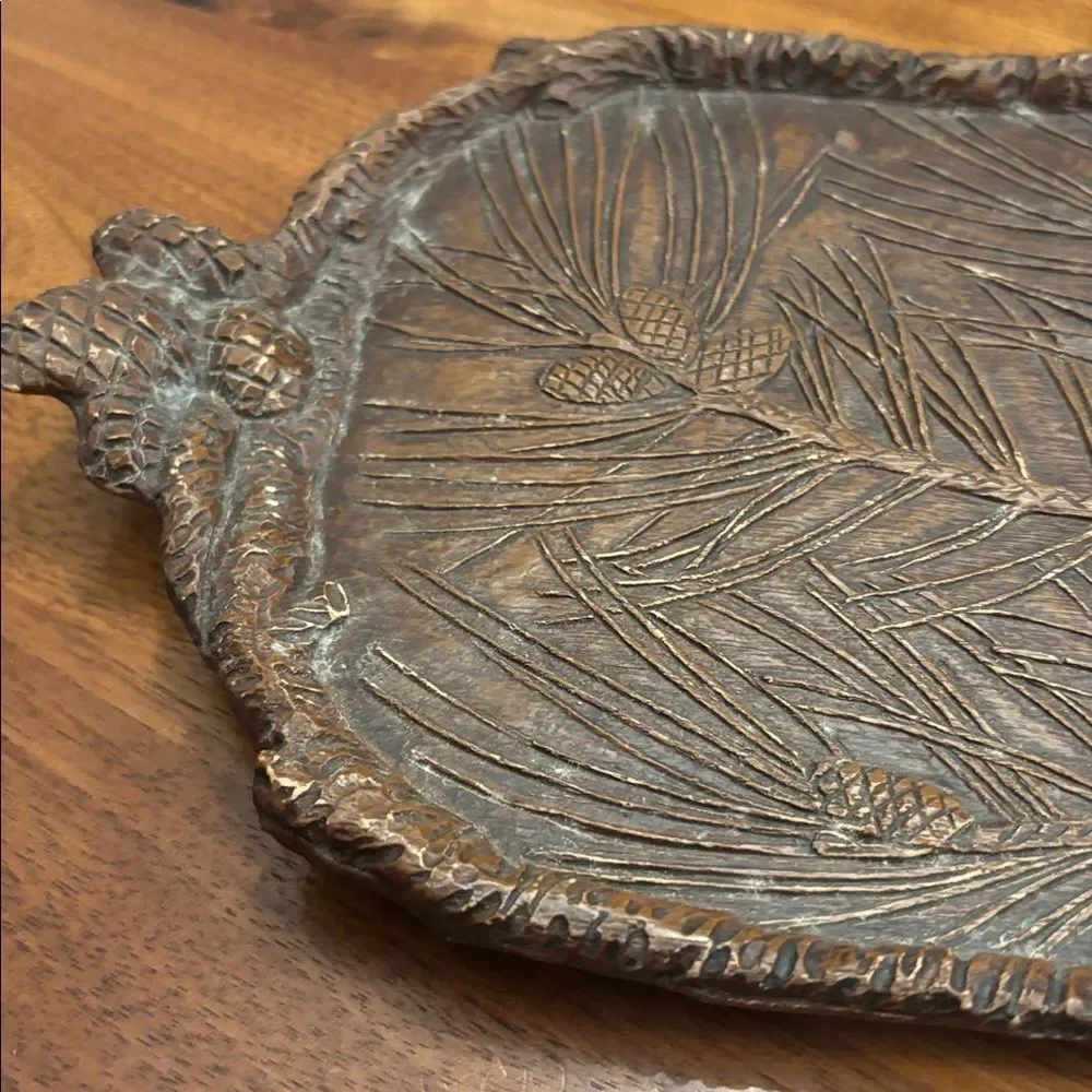 Pine Bough Decorative Tray by Black Forest Decor